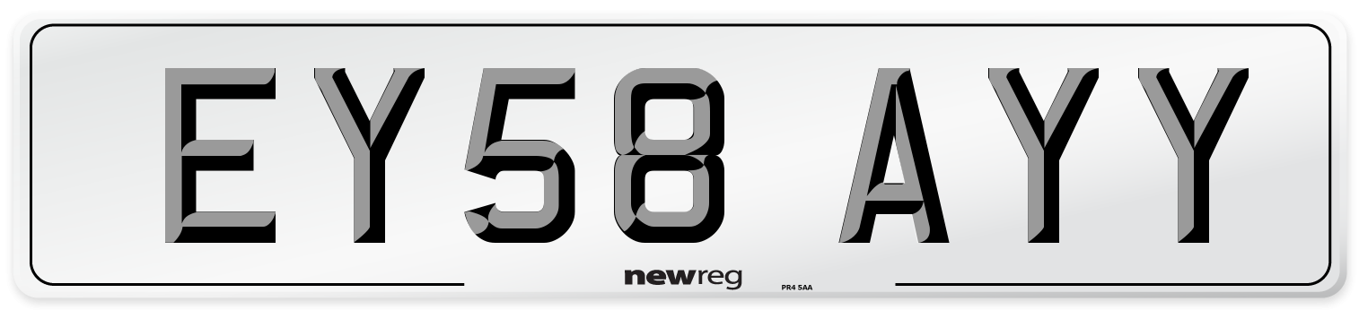 EY58 AYY Number Plate from New Reg
